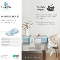 Valentia Home Mantel Hule Mer  Mantel Estampado Antimanchas  Mantel Repelente de Agua  Mantel Protección Mesa  Mantel al Corte para Comedor o Cocina  Varios tamaños  Mantel Rectangular y Redondo al Corte - details 2