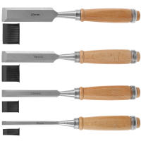 Juego De 4 Taladros Afilados En Acero De Cromo-Vanadio Para Carpintería Con Mango De Roble Herramientas Ergonómicas Para Tallar Madera - details 1