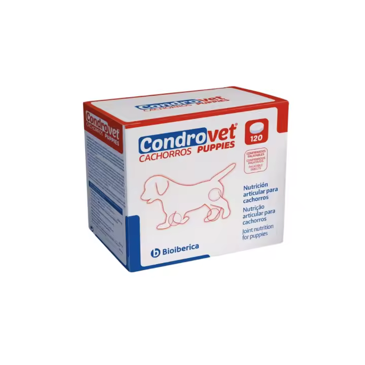 BIOIBERICA - Condrovet (120 Comprimidos) - Alimento complementario para ayudar a la Nutrición Articular en Perros Cachorros - 1