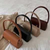 Bolso De Hombro Para Mujer Estilo Retro Tendencia PU Cuero Sólido Color Simple Bolso De Comunicación Con Manija Portátil Bolsos Casual - details 14