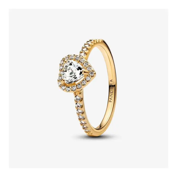 168421C01 - Anillo con recubrimiento en oro de 14k Corazón en Relieve | Pandora Oficial 168421C01 PANDORA Silver  Anillo Pandora original - 1