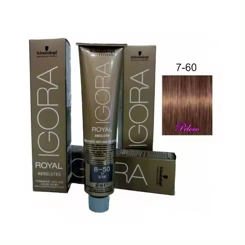 Tinte Igora Royal Absolutes 7-60 Rubio Medio Marron Natural 60 ml. Schwarzkopf - 1