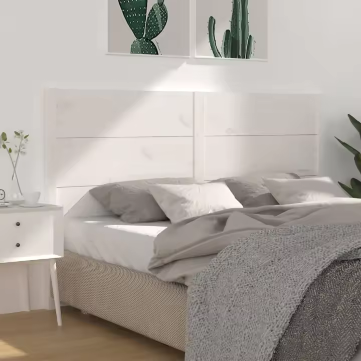 vidaXL Cabecero madera maciza de pino blanco 206x4x100 cm - 1