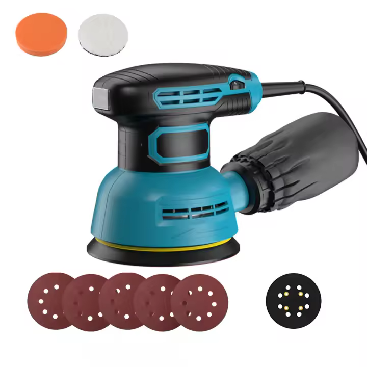Lijadora eléctrica de 300W, pulidora Orbital aleatoria de 110V y 220V, lijadora de velocidad Variable con papel de lija de 125mm, máquina pulidora para coche, Car Polishing Machine, Máquina de lijado de velocidad variable - 1