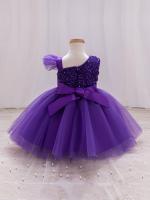 Vestido De Princesa Para Niñas Sin Mangas Vestido De Boda De Malla Con Mariposa Tridimensional Vestido De Cumpleaños Y Fiesta De Carnaval Para Niñas De 1-5 Años - details 19