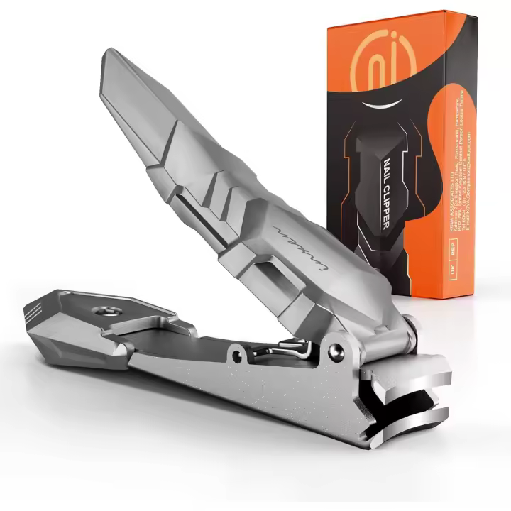 Juego de cortaúñas para hombres, 1 pieza de cortaúñas para uñas de manos y pies, cortaúñas de acero inoxidable resistente y antimanchas, tamaño pequeño, plateado - 1