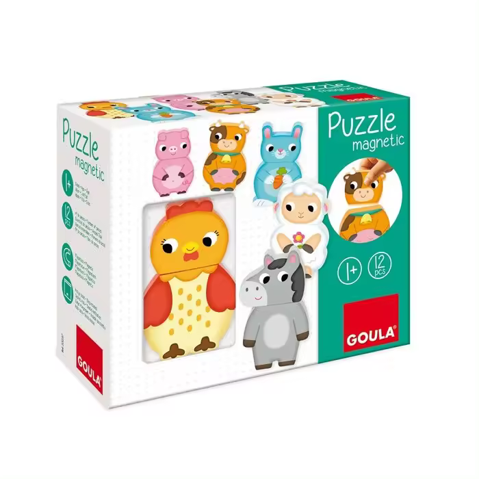 GOULA JUEGO DE MESA PUZZLE MAGNETICO ANIMALES GRANJA PUZLE 21x7x17 Cms. - 1