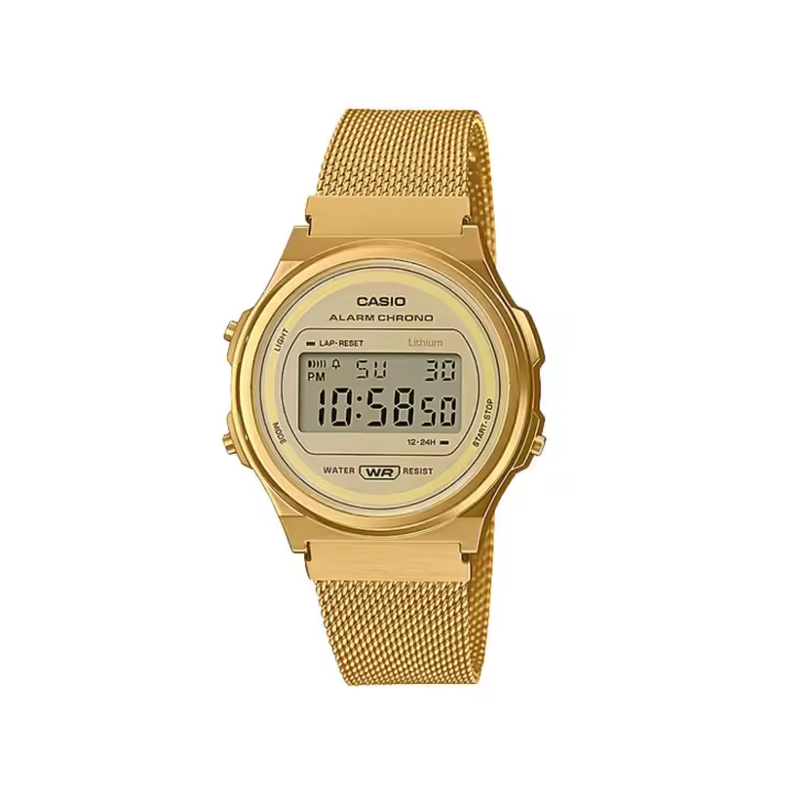 Casio VINTAGE A171WEMG-9AEF Reloj digital - Dorado con malla - 1