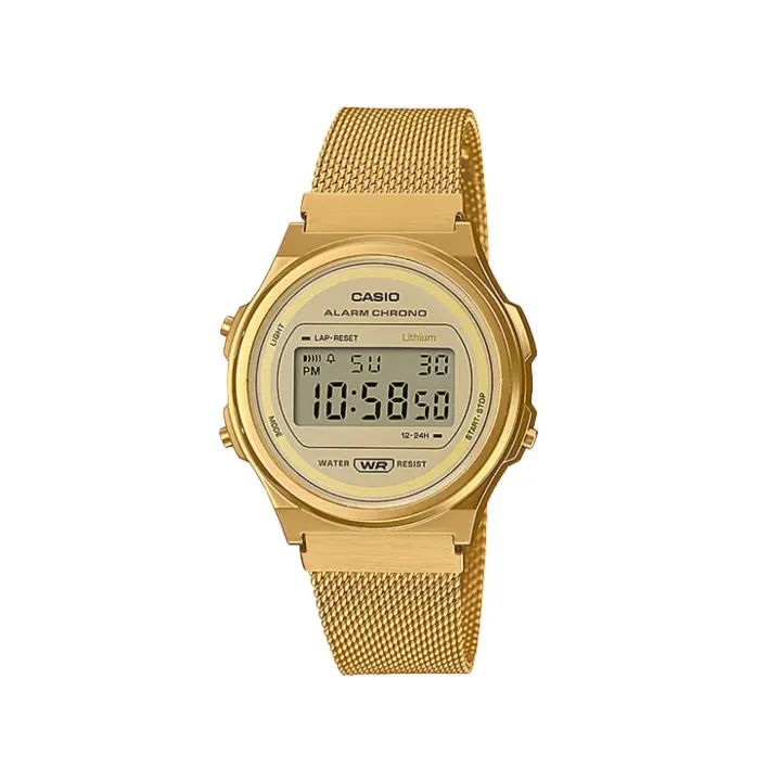 Casio VINTAGE A171WEMG-9AEF Reloj digital - Dorado con malla - 1
