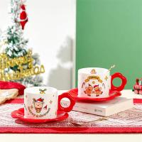 Juego De Taza Y Tazón De Cerámica Con Cuchara Tema Navideño Taza De Café Dibujo Animado Taza Para Bebida Taza De Leche Regalo Con Cuchara Taza De Mug - details 3