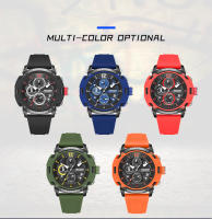 Reloj Deportivo MEGIR Para Hombres En Color Naranja Resistente Al Agua Con Cuarzo Luminoso Cronógrafo De Correa De Silicona Estilo Fashion - details 7