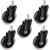 5pcs Ruedas De Sillín De Oficina Universales 3 Pulgadas De Goma Giratorias 360 Grados Roller Seguras Y Silenciosas Para Muebles - details 5