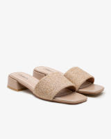 Sandalias de Bloque Bajo en Raffia, Sandalias de Tacón Bajo, Sandalia tipo mule de rafia con tacón bajo, Conjunto Minimalista para Mujer Primavera Verano - details 2