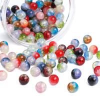 Alrededor De 20 Piezas De Cuentas Redondas De Vidrio Para DIY Joyería Combinación Doble De Flores Fragmentadas Hechas a Mano - details 4