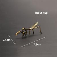 Adorno Miniatura De Mantis De Cobre Decoración De Maceta Floral Vintage Accesorios Artesanales Para Té Figura Antigua De Estilo Europeo - details 0