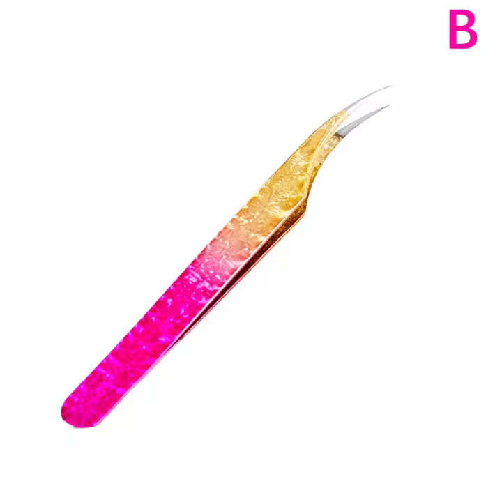 Pinzas Para Pestañas 1 Pc Ice Flower Anti-estática Accesorio De Maquillaje Para Extensión De Pestañas 3D Herramienta De Grafting De Cejas - 1