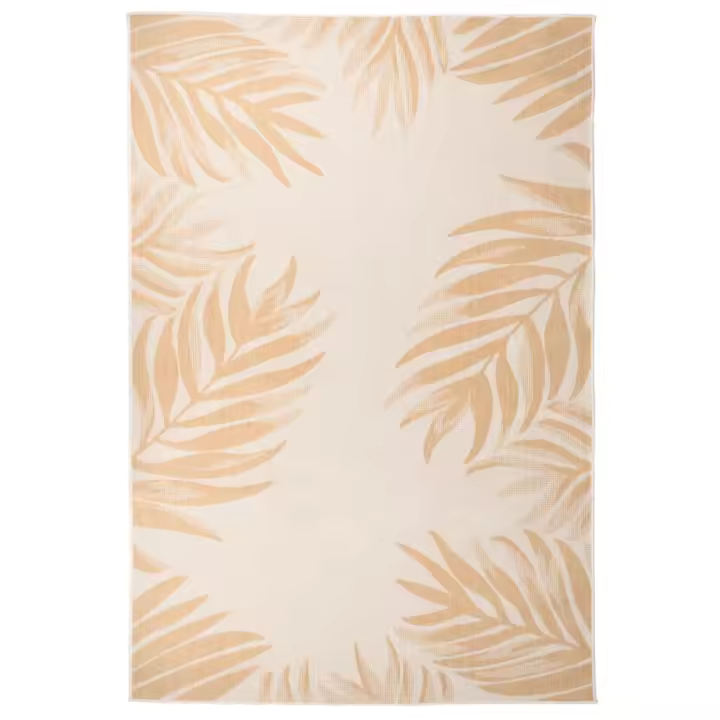 vidaXL Alfombra de exterior tejido plano estampado de hoja 160x230 cm - 1