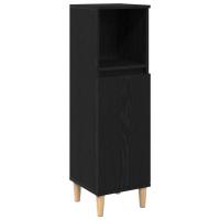 Armario de baño vidaXL Negro Roble 30x30x100 cm Madera elaborada - details 1
