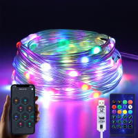 Luces De Hadas RGBIC LED Con Bluetooth Y APP De Música 25M 20M 10M Decoración Navideña Para Fiesta Garland De Luz Fairy USB 5V - details 4
