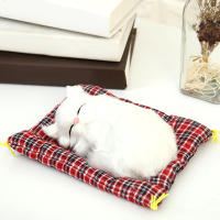 Modelo De Animal De Peluche Simulación De Gato Durmiente Con Sonido Para Jardín Micro Paisaje Decoración De Escritorio - details 10