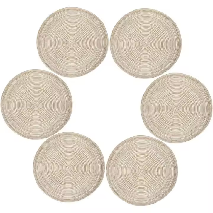 Manteles individuales, 6, redondo, resistentes al calor, para mesa de comedor (36 cm) - 1