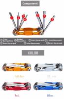 Kit De Herramientas De Reparación De Bicicleta Multifuncional Portátil 7 En 1 Láminas De Aleación De Acero Ajustable Allen Hexagonal Para Ciclismo Y Montañismo - details 1