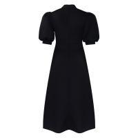 Vestido Elegante De Fiesta Para Mujer 2024 Con Cuello Con Lazo Manga Corta Cintura Alta A-Line Plisado Hasta El Tobillo Vestido De Cumpleaños - details 71