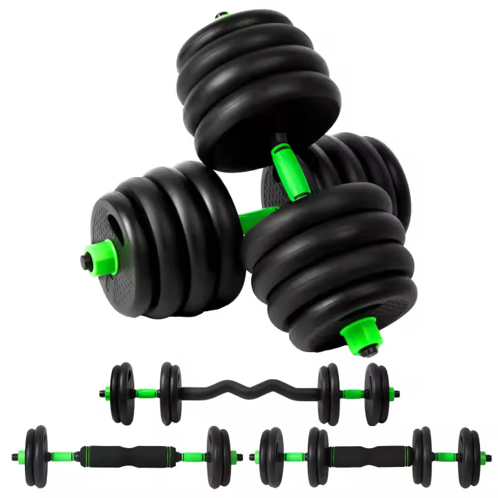 Juego De Mancuernas Ajustables Multifuncionales 3 En 1, Ajustables Con Asa Opcional, Barra Recta, Para Flexiones, 40 Kg, Pesas De Gimnasio En Casa Para Hombres - 1