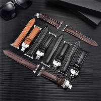 Correa De Cuero Para Apple Watch 8 7 6 5 4 3 SE Con Cierre De Mariposa Reemplazo De Pulsera 38/40/41mm 42/44/45mm Para Iwatch - details 11