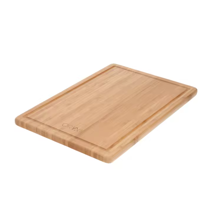 Tabla de cortar cocina de madera de bambú ORYX con ranura 38x25,5 cm - Utensilio de cocina de alta calidad para picar alimentos - 1