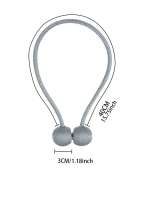 Amarras De Cortina Gris Con Hebilla Magnética Para Sala De Estar Y Dormitorio Fijación Sólida De 100% Poliéster - details 5