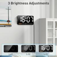 Reloj de pared digital large, Reloj de pared digital LED large con 3 brilos ajustables - details 2