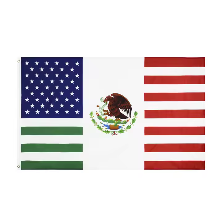 Bandera De Amistad EE.UU Y México 90x150cm Impresión En Poliéster Para Decoración Colgante Bandera De Amistad Entre Estados Unidos Y México - 1