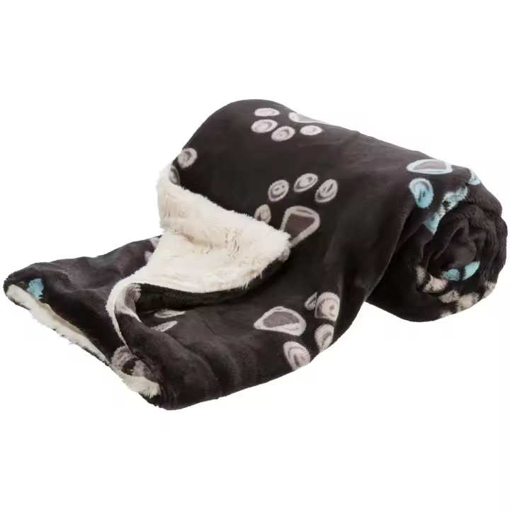 TRIXIE Jimmy blanket, soft plush, 100 × 70 cm, taupe/beige - 1