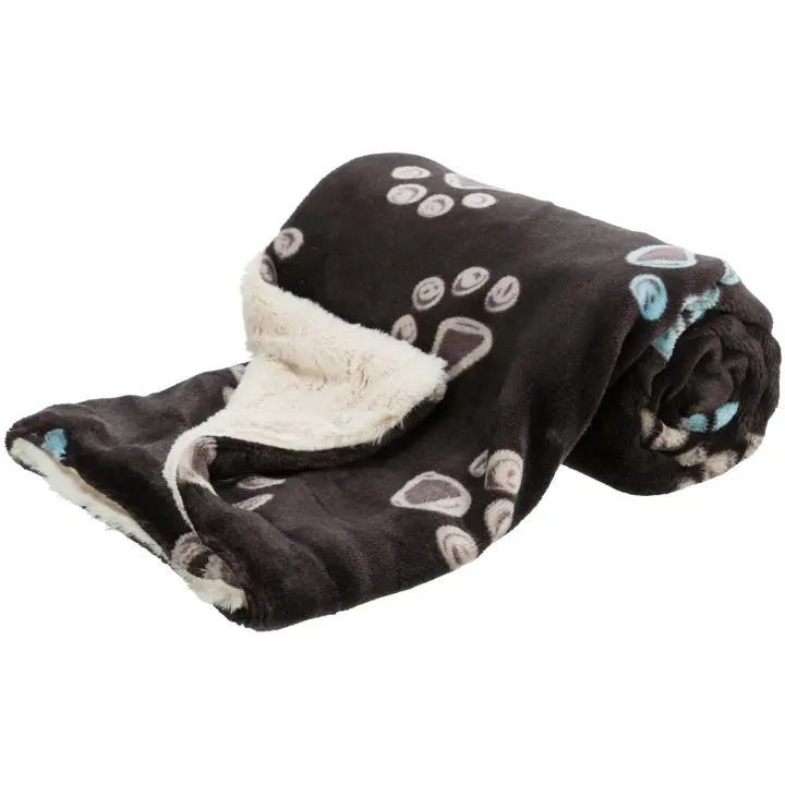 TRIXIE Jimmy blanket, soft plush, 100 × 70 cm, taupe/beige - 1