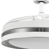 Akunadecor - Ventilador de techo modelo MIOK S blanco/plata, motor DC 6 velocidades Tecnología Led 46W sistema CCT 5520 Lúmenes, Control remoto con temporizador, luz regulable en color e intensidad, Memoria motor inverter verano/invierno ultra silencioso. - details 4