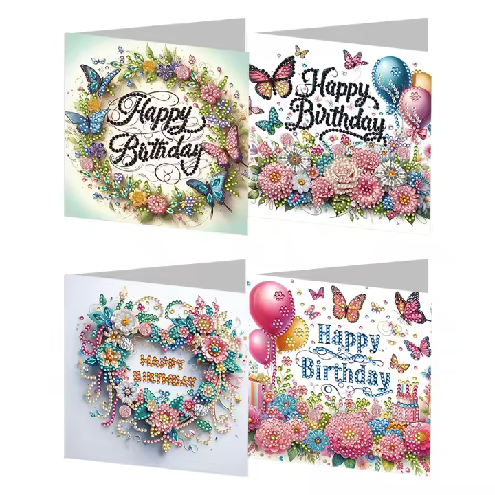 Tarjetas De Diamante Para Navidad Tarjetas De Saludo De Arte De Diamantes DIY Para Cumpleaños Y Agradecimientos Tamaño 15cm X 15cm - 1