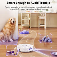 Aspiradora y trapeador robot Narwal Freo X Plus con vaciado de polvo incorporado, potente succión de 7800Pa, cepillo flotante sin enredos, control por Alexa/Google Assistant/APP, ideal para pelo de mascotas y suelos duros de madera - details 1