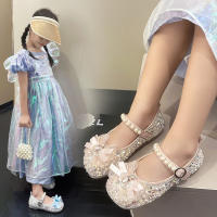 Sandalias Para Niñas De Cuero Glitón Y Diamantes Con Lazo Azul Y Rosa Antideslizantes Tallas 3-12 Años Zapatos Sencillos Para Bebés - details 8