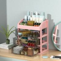 Estación De Joyería Y Maquillaje Multifuncional Organizador De Almacenamiento Para Escritorio Caja De Dibujos Animados Decoración De Cabello Con Cajón De Tres Capas - details 12