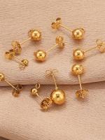 20pcs Postes De Aretes Con Bola Y Anillo Y Fondo De Mariposa Para DIY Joyería Findings Metálicos De Acero Inoxidable 3/4/5/6/8mm - details 0