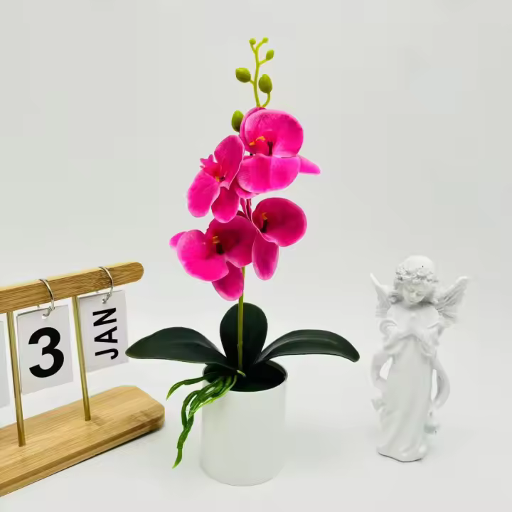 Bonsái De Mariposa Orquídea Artificial En Vaso Para Decoración De Escritorio Y Comedor En Oficina Y Hogar Regalo Para Bodas Y Cumpleaños - 1