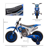 HOMCOM Moto Eléctrica para Niños de +3 Años 12V Moto de Juguete Infantil con 2 Ruedas de Equilibrio Velocidad Máx. 8 km/h Arranque Suave 106,5x51,5x68 cm Verde/Azul/Rojo - details 2