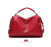 Bolso de mujer sencillo de moda de estilo coreano nuevo de verano 2021, bolso Boston con patrón de lichi de superficie suave, bolso bandolera grande para mujer - details 1