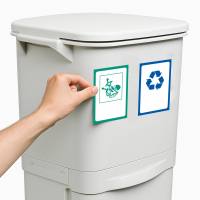 Papelera de reciclaje de clasificación selectiva con pedal, ruedas y asa de doble compartimentos de 38L (24L + 14L) o 42L (24L + 4L + 14L) - details 2