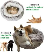 Alfombra Redonda Para Gatos De Peluche Suave 2 En 1 Cama De Invierno Para Mascotas Caliente Y Cómoda Bolsa De Sueño Para Perros Y Gatos - details 6