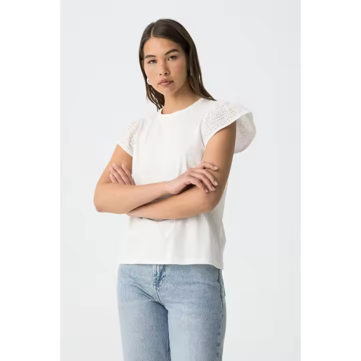 Camiseta graciosa blanca de Tiffosi, con mangas perforadas - 1