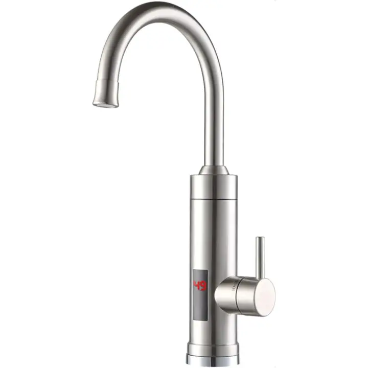 Grifo de Agua Caliente Instantáneo 220V 3000W Acero Inoxidable con Pantalla LED - 1