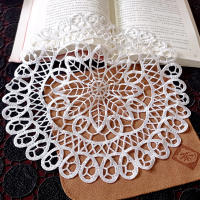 Mantelera De Encaje Con Bordado De Flores Resistente Al Calor 20/30/40cm Cojín Para Taza Decoración De Hogar Para Bodas Y Fiestas Moderno - details 13