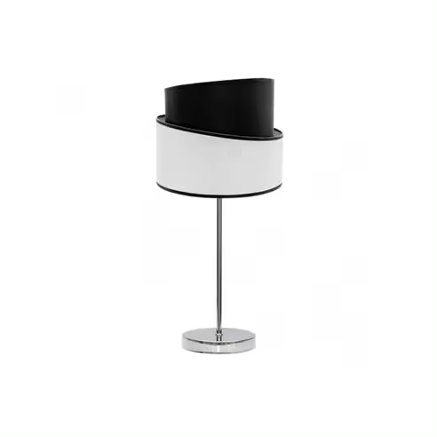 FABRILAMP Lámpara de Mesa Sobremesa Hara Cromo/blanco-negro 45x18x18 Cm - Diseño Moderno - 1